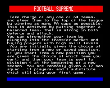 Football Supremo (19xx)(-)[FOTBOLL] screen shot title